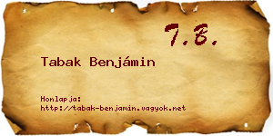 Tabak Benjámin névjegykártya